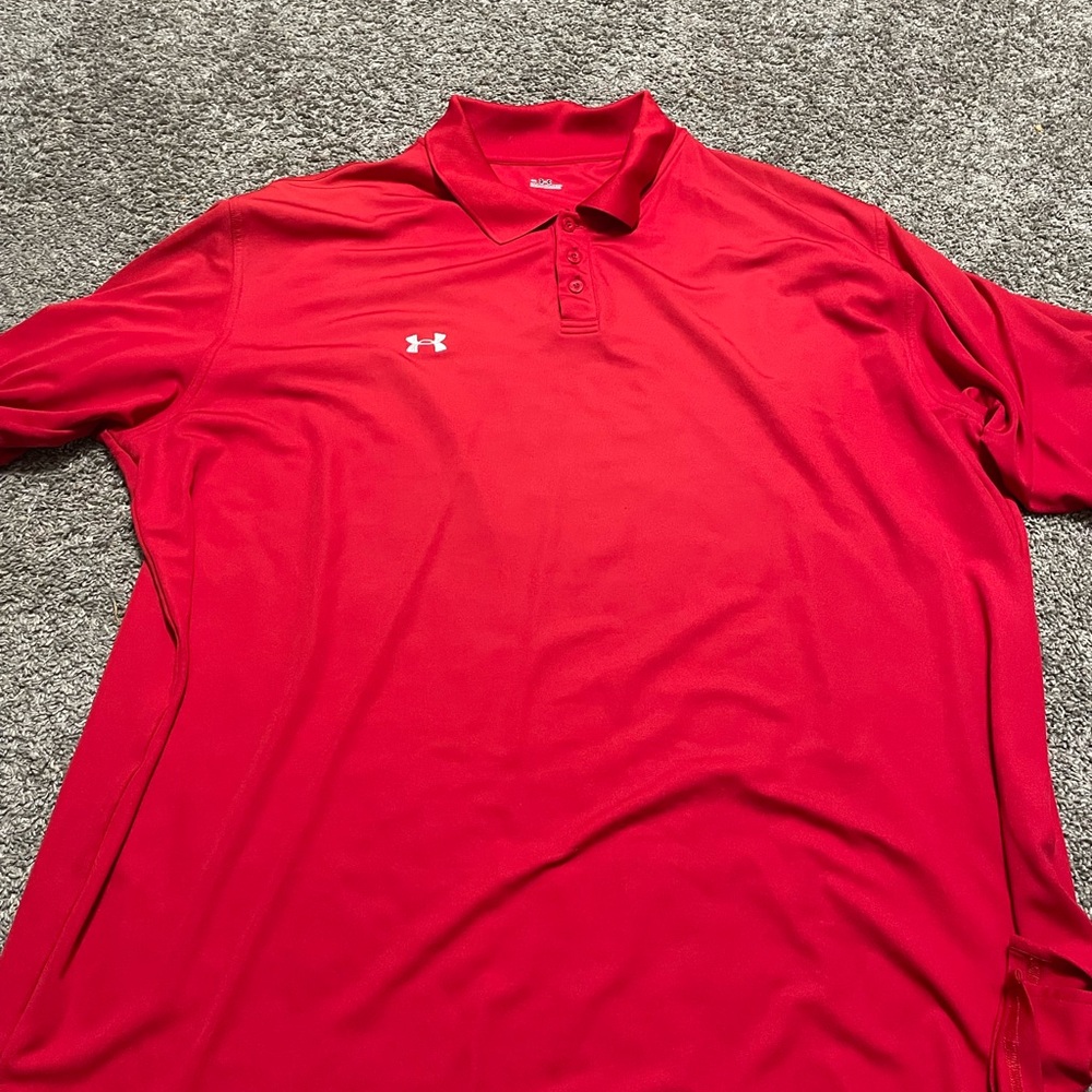 Under Armour Mens Red 4XL DriFit Polo Great Condition Mens Big and Tall